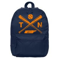 Tennessee Baseball Bats & Ball Classic Baseball Player 16 in Basic Backpack