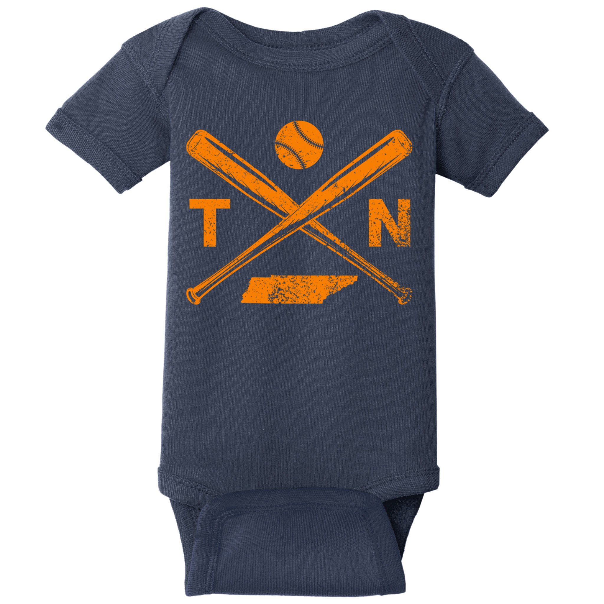 Tennessee Baseball Bats & Ball Classic Baseball Player Baby Bodysuit