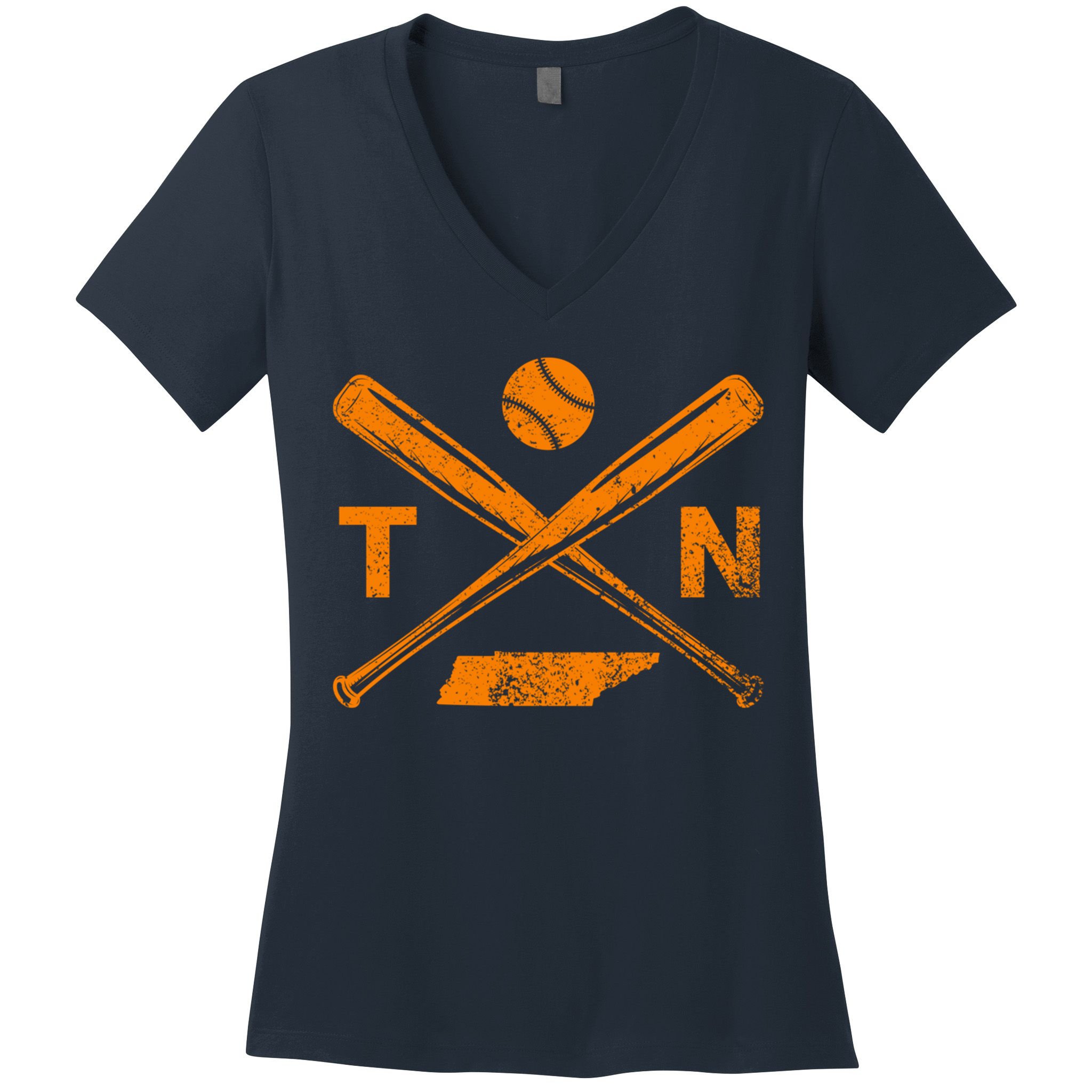 Tennessee Baseball Bats & Ball Classic Baseball Player Women's V-Neck T-Shirt