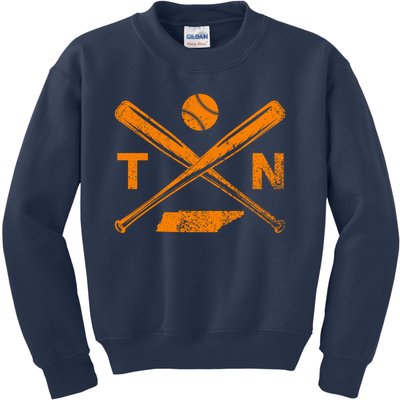 Tennessee Baseball Bats & Ball Classic Baseball Player Kids Sweatshirt