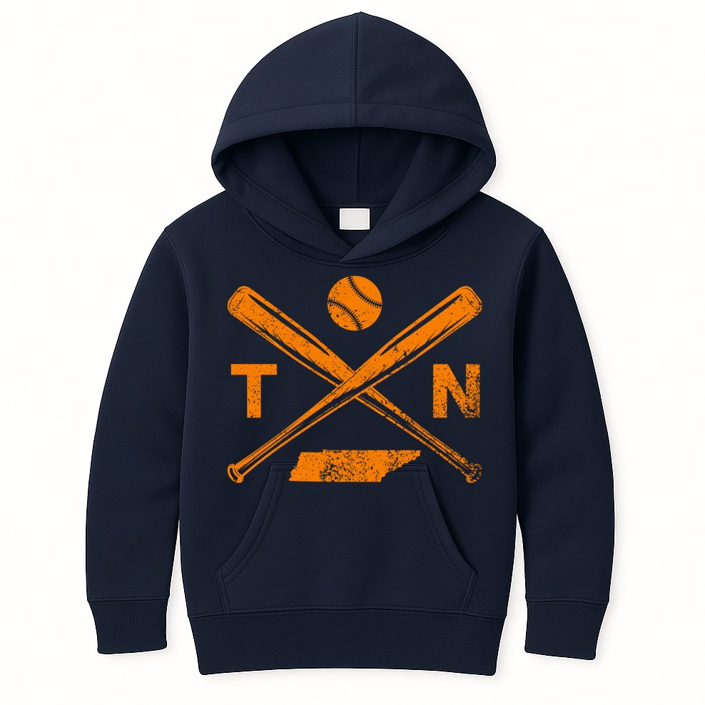 Tennessee Baseball Bats & Ball Classic Baseball Player Kids Hoodie