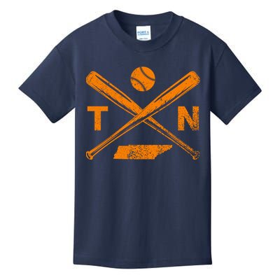 Tennessee Baseball Bats & Ball Classic Baseball Player Kids T-Shirt