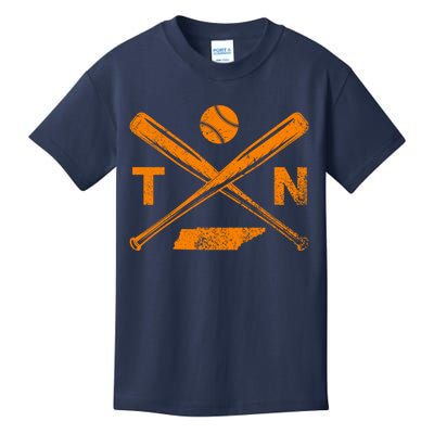 Tennessee Baseball Bats & Ball Classic Baseball Player Kids T-Shirt