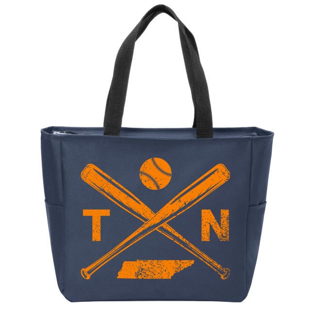 Tennessee Baseball Bats & Ball Classic Baseball Player Zip Tote Bag