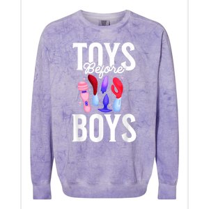 Toys Before Boy Funny Adult Humor Women Embarrassing Colorblast Crewneck Sweatshirt