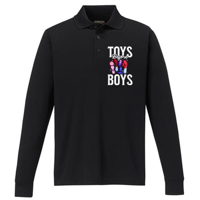 Toys Before Boy Funny Adult Humor Women Embarrassing Performance Long Sleeve Polo