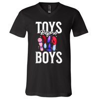 Toys Before Boy Funny Adult Humor Women Embarrassing V-Neck T-Shirt