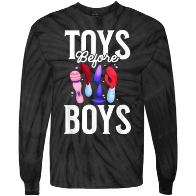 Toys Before Boy Funny Adult Humor Women Embarrassing Tie-Dye Long Sleeve Shirt