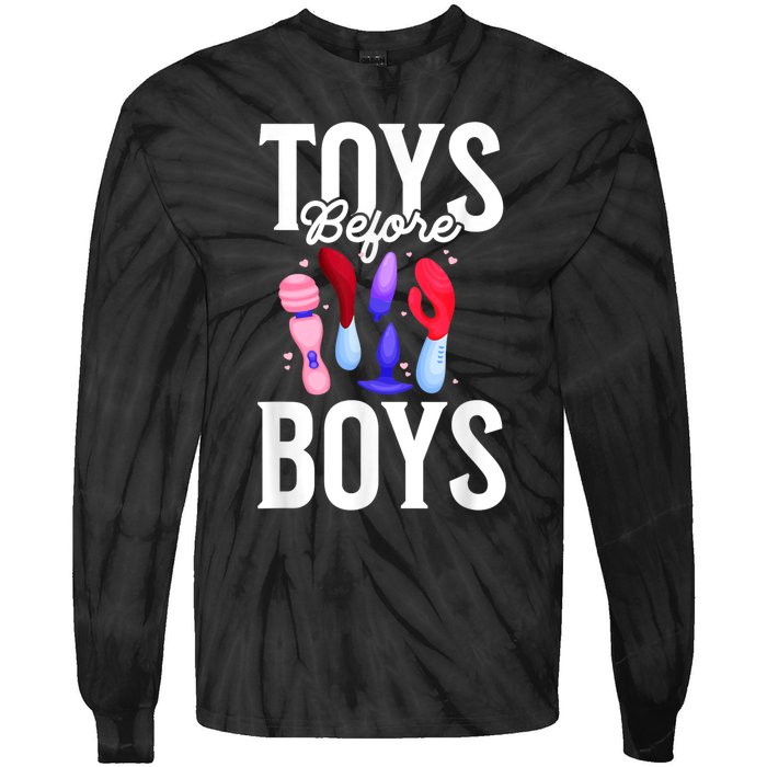 Toys Before Boy Funny Adult Humor Women Embarrassing Tie-Dye Long Sleeve Shirt