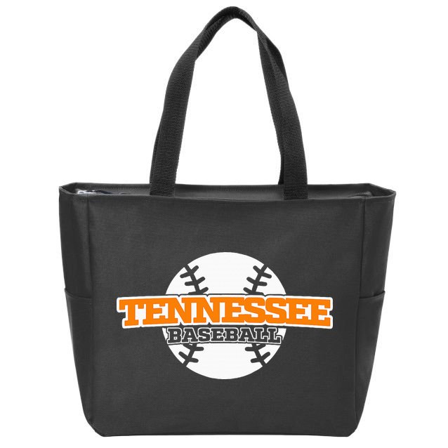 Tennessee Baseball Block Zip Tote Bag