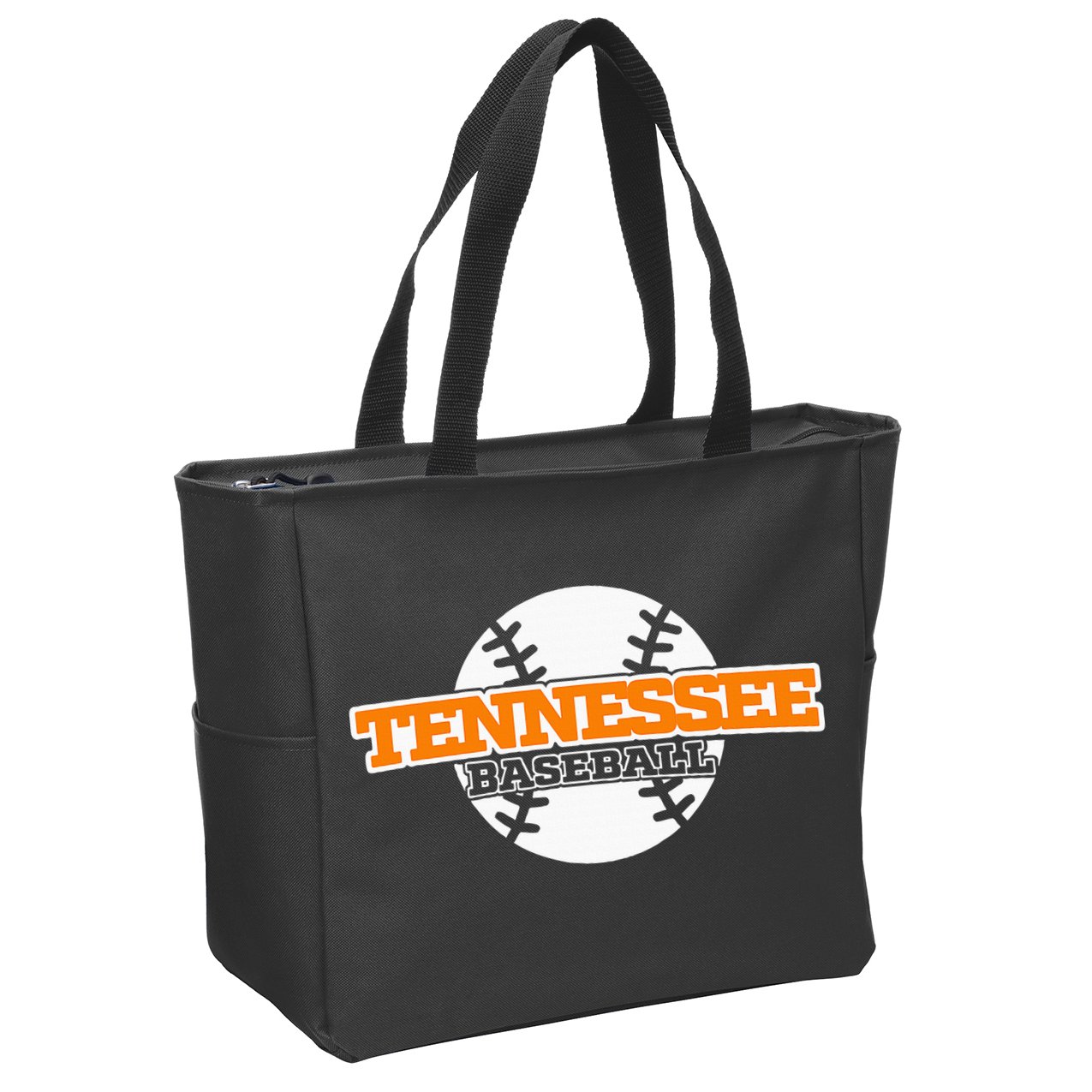 Tennessee Baseball Block Zip Tote Bag