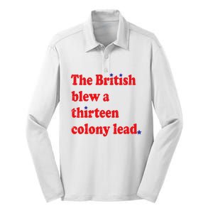 The British Blew A 13 Colony Lead Funny 4th Of July Funny Silk Touch Performance Long Sleeve Polo