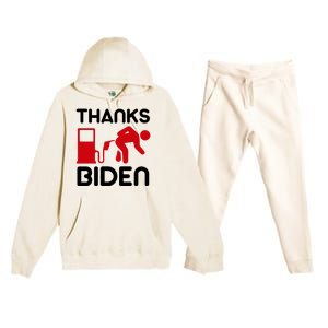 Thanks Biden Bend Over Gas Pump Prices Funny Premium Hooded Sweatsuit Set