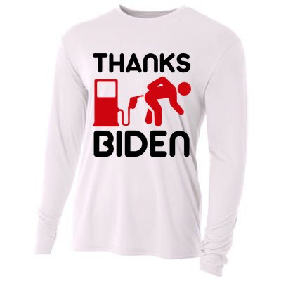 Thanks Biden Bend Over Gas Pump Prices Funny Cooling Performance Long Sleeve Crew