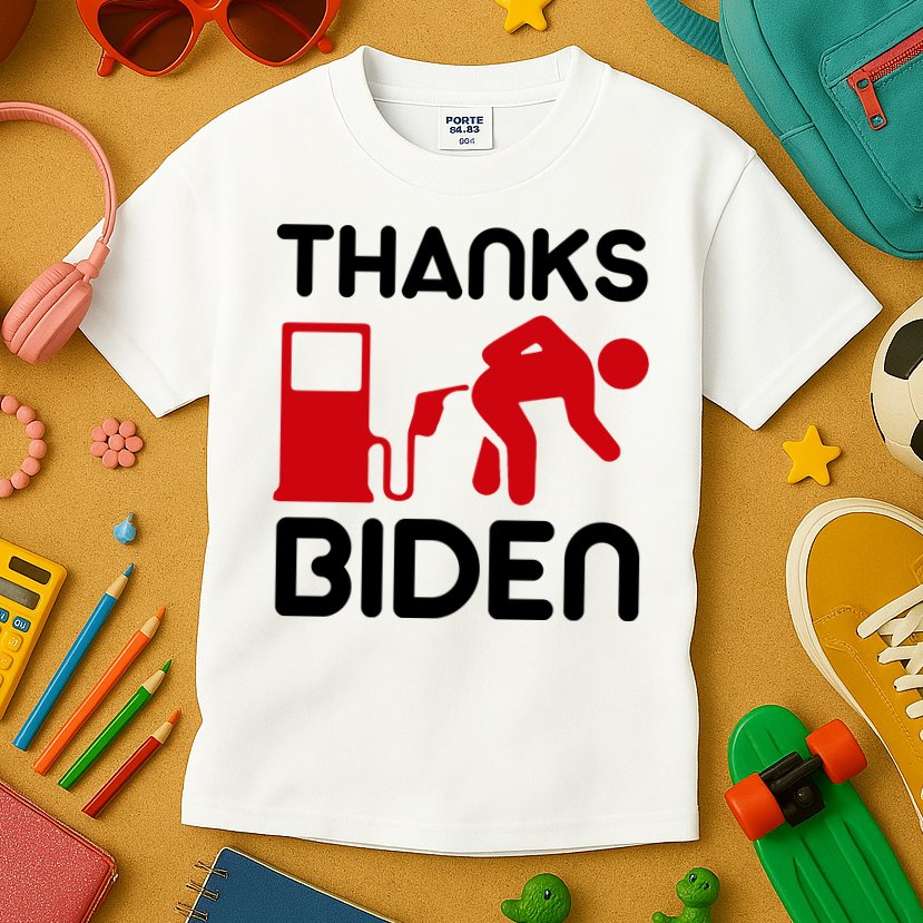 Thanks Biden Bend Over Gas Pump Prices Funny Kids T-Shirt