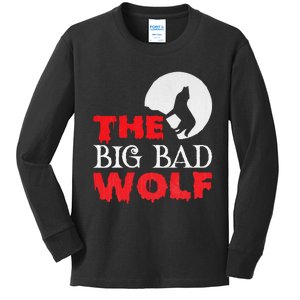 The Big Bad Wolf Halloween Costume Funny Cute Gift Kids Long Sleeve Shirt