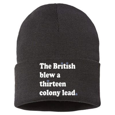 The British Blew A 13 Colony Lead Funny 4th Of July Funny Sustainable Knit Beanie