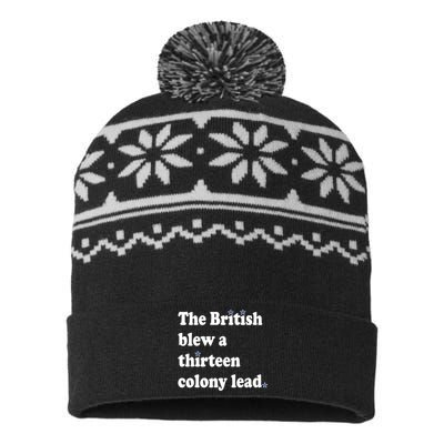 The British Blew A 13 Colony Lead Funny 4th Of July Funny USA-Made Snowflake Beanie