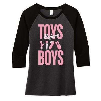 Toys Before B.O.Y.S Women's Tri-Blend 3/4-Sleeve Raglan Shirt