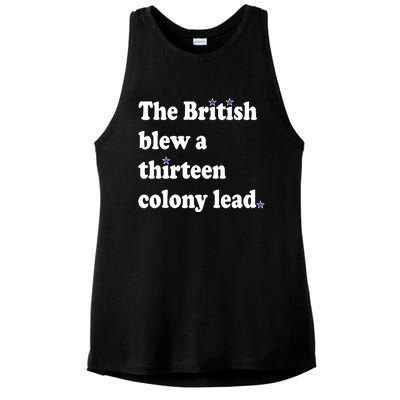 The British Blew A Thirteen Colony Lead Ladies PosiCharge Tri-Blend Wicking Tank