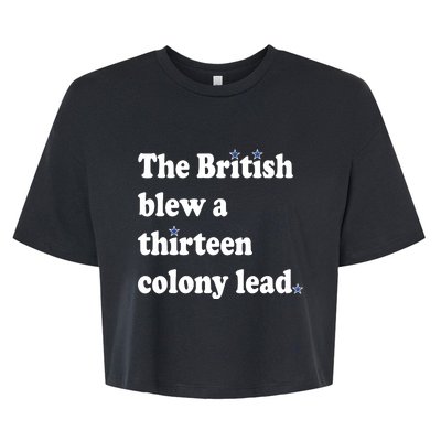 The British Blew A Thirteen Colony Lead Bella+Canvas Jersey Crop Tee