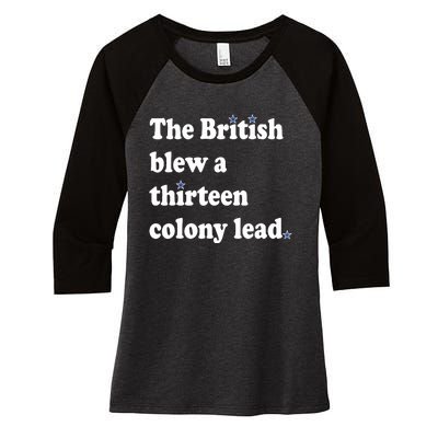 The British Blew A Thirteen Colony Lead Women's Tri-Blend 3/4-Sleeve Raglan Shirt