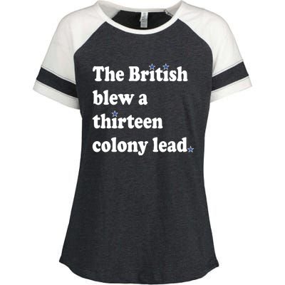 The British Blew A Thirteen Colony Lead Enza Ladies Jersey Colorblock Tee