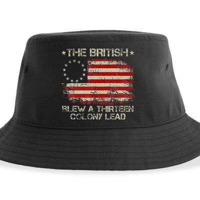 The British Blew A 13 Colony Lead 4th Of July Us Flag Sustainable Bucket Hat