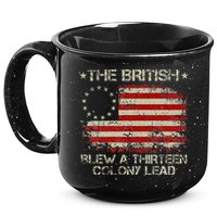 The British Blew A 13 Colony Lead 4th Of July Us Flag 15oz Campfire Ceramic Mug
