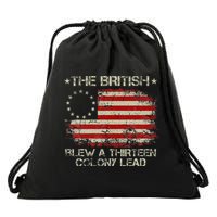 The British Blew A 13 Colony Lead 4th Of July Us Flag Drawstring Bag
