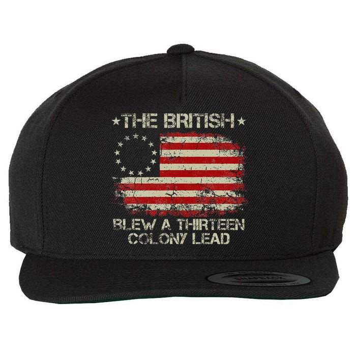 The British Blew A 13 Colony Lead 4th Of July Us Flag Wool Snapback Cap