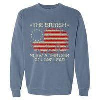 The British Blew A 13 Colony Lead 4th Of July Us Flag Garment-Dyed Sweatshirt