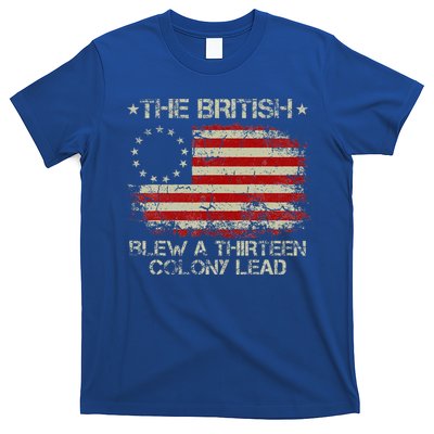 The British Blew A 13 Colony Lead 4th Of July Us Flag T-Shirt