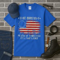 The British Blew A 13 Colony Lead 4th Of July Us Flag Tall T-Shirt