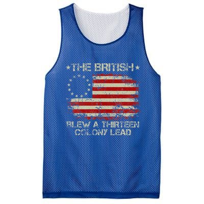 The British Blew A 13 Colony Lead 4th Of July Us Flag Mesh Reversible Basketball Jersey Tank