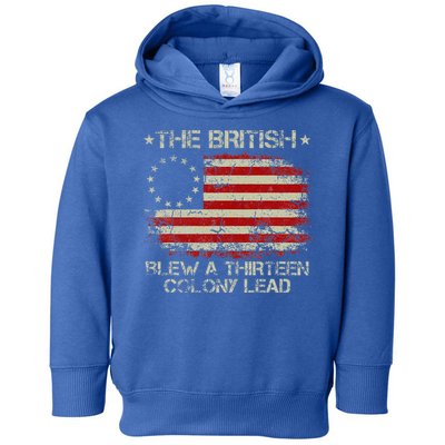 The British Blew A 13 Colony Lead 4th Of July Us Flag Toddler Hoodie
