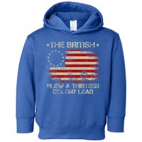 The British Blew A 13 Colony Lead 4th Of July Us Flag Toddler Hoodie