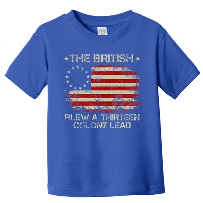 The British Blew A 13 Colony Lead 4th Of July Us Flag Toddler T-Shirt