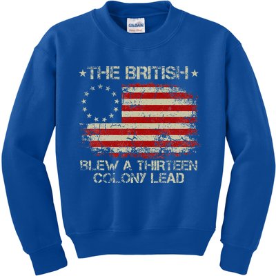 The British Blew A 13 Colony Lead 4th Of July Us Flag Kids Sweatshirt