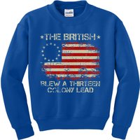 The British Blew A 13 Colony Lead 4th Of July Us Flag Kids Sweatshirt