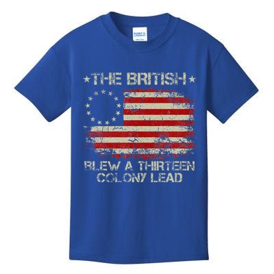 The British Blew A 13 Colony Lead 4th Of July Us Flag Kids T-Shirt