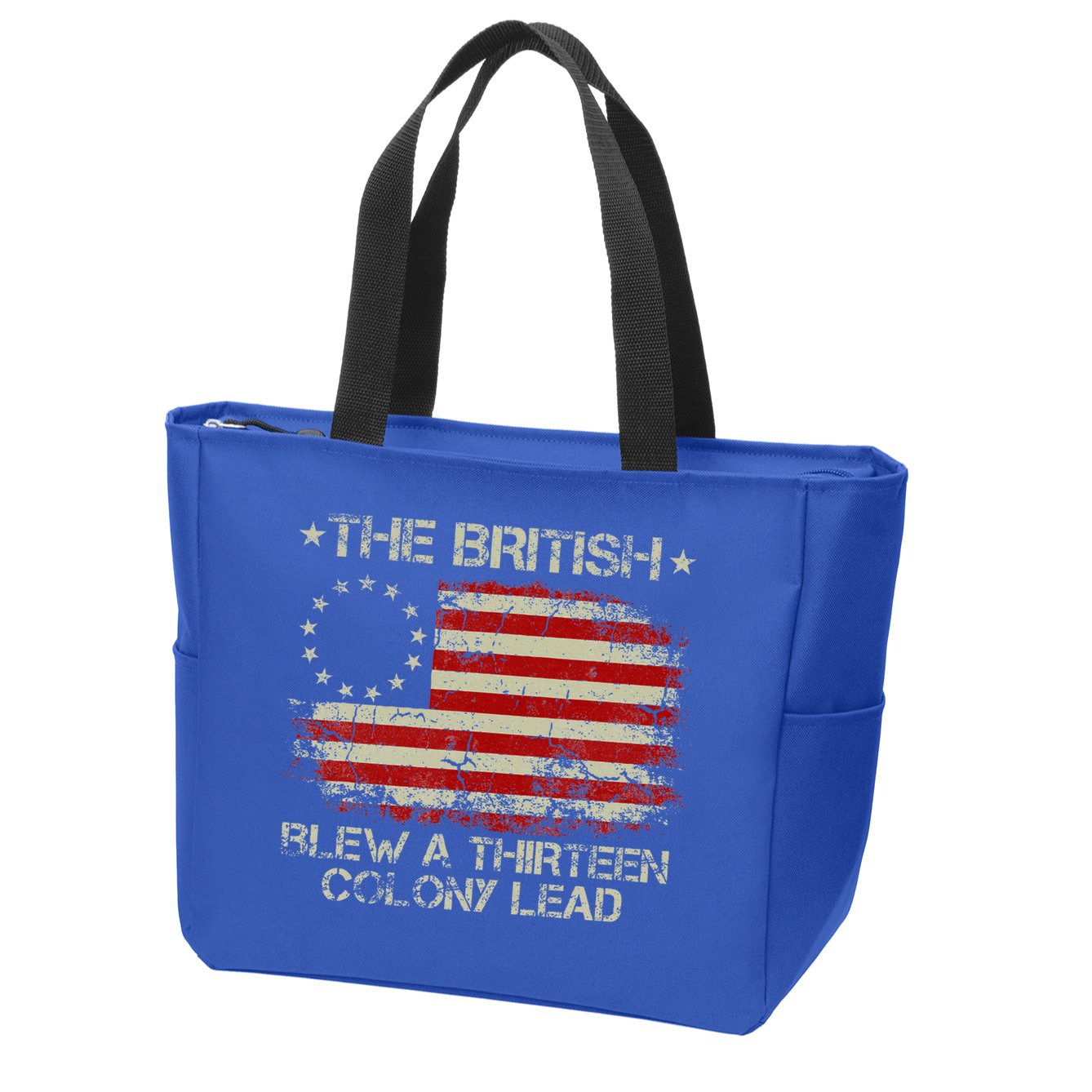 The British Blew A 13 Colony Lead 4th Of July Us Flag Zip Tote Bag