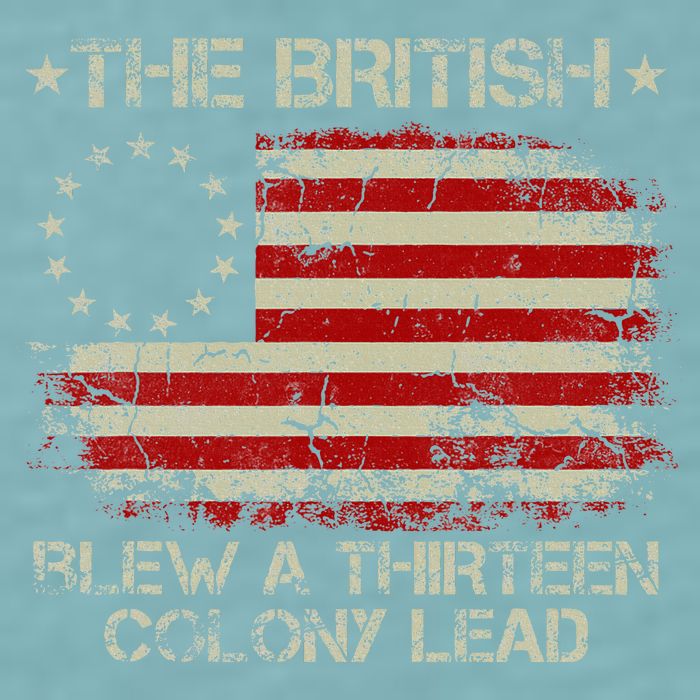 The British Blew A 13 Colony Lead 4th Of July Us Flag Sueded Cloud Jersey T-Shirt