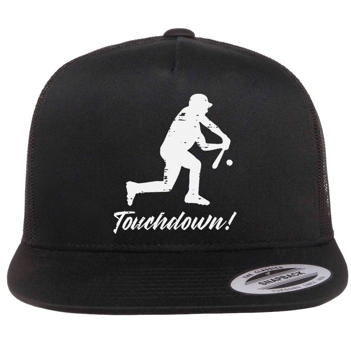 Touchdown Baseball Batter Sports Player Coach Flat Bill Trucker Hat