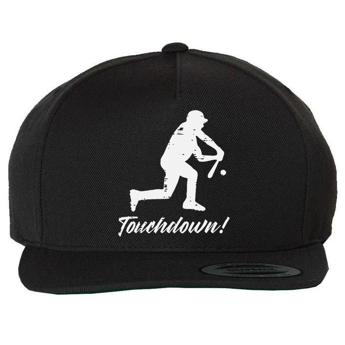 Touchdown Baseball Batter Sports Player Coach Wool Snapback Cap