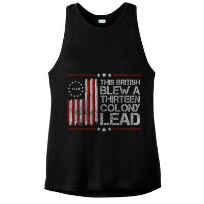 The British Blew A 13 Colony Lead Funny Ladies PosiCharge Tri-Blend Wicking Tank