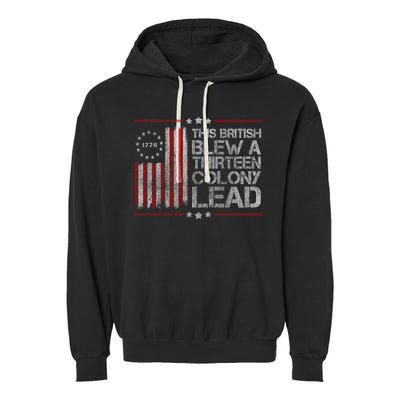 The British Blew A 13 Colony Lead Funny Garment-Dyed Fleece Hoodie