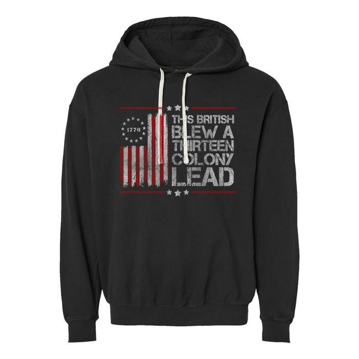 The British Blew A 13 Colony Lead Funny Garment-Dyed Fleece Hoodie
