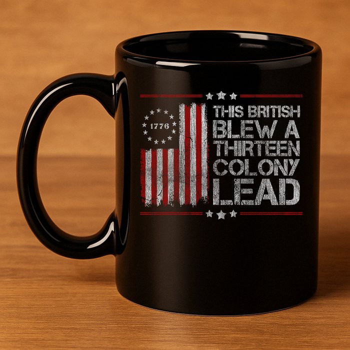 The British Blew A 13 Colony Lead Funny 11oz C Handle Ceramic Mug