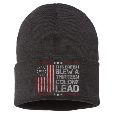 The British Blew A 13 Colony Lead Funny Sustainable Knit Beanie